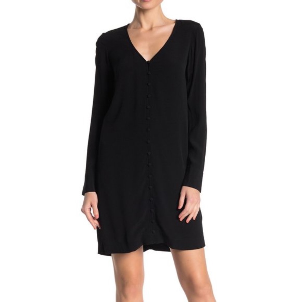 Madewell Heather Long-Sleeve Button-Front Dress